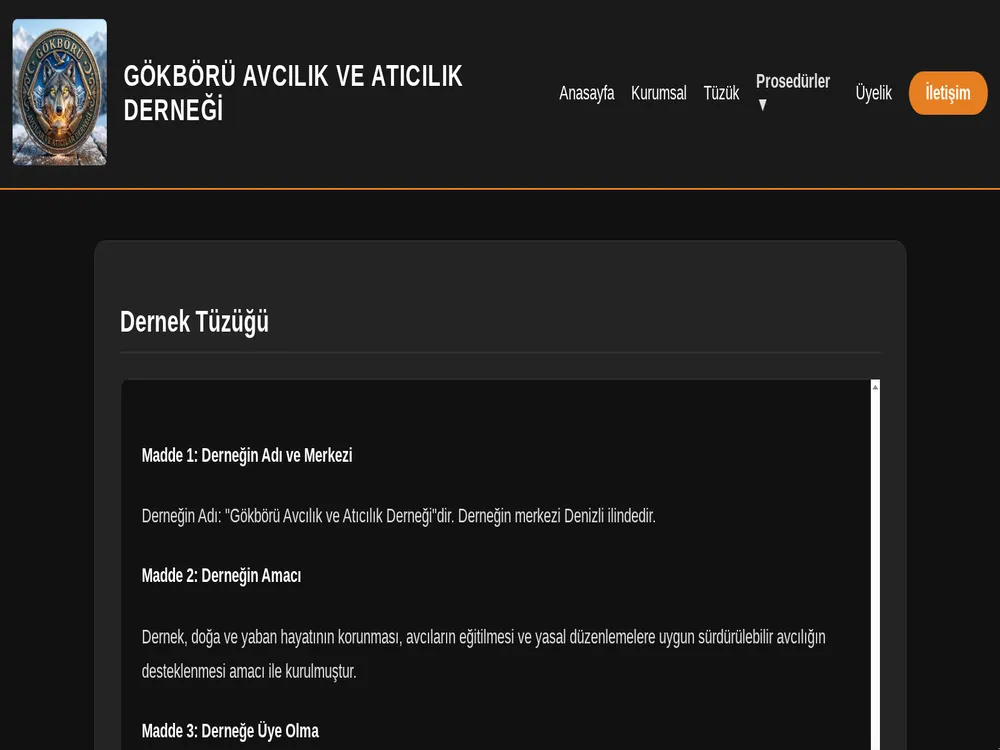 Gokboru Avcılık ve Atıcılık Derneği Web Sitesi
