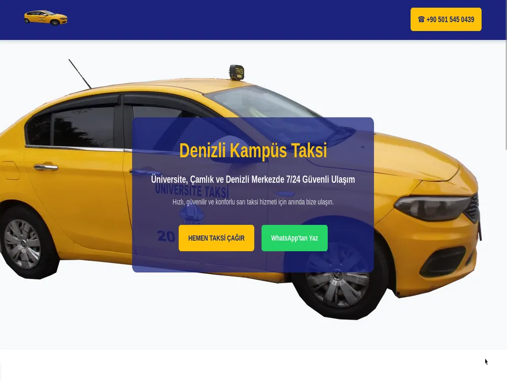 Kampüs Taksi Denizli Web Sitesi